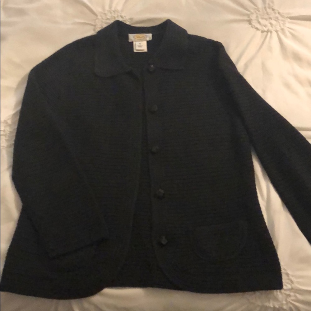 Black knit sweater jacket